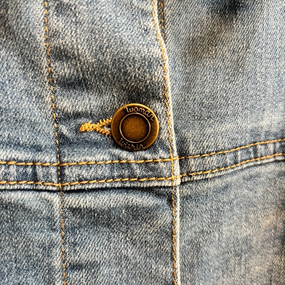 Woman Within Long Stretch Denim Jean Jacket Mid-Thigh 32W XXXL Classic - Picture 9 of 11